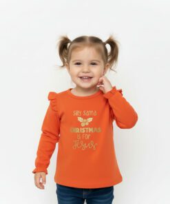 "SILLY SANTA" Ruffle-Sleeve Christmas Top