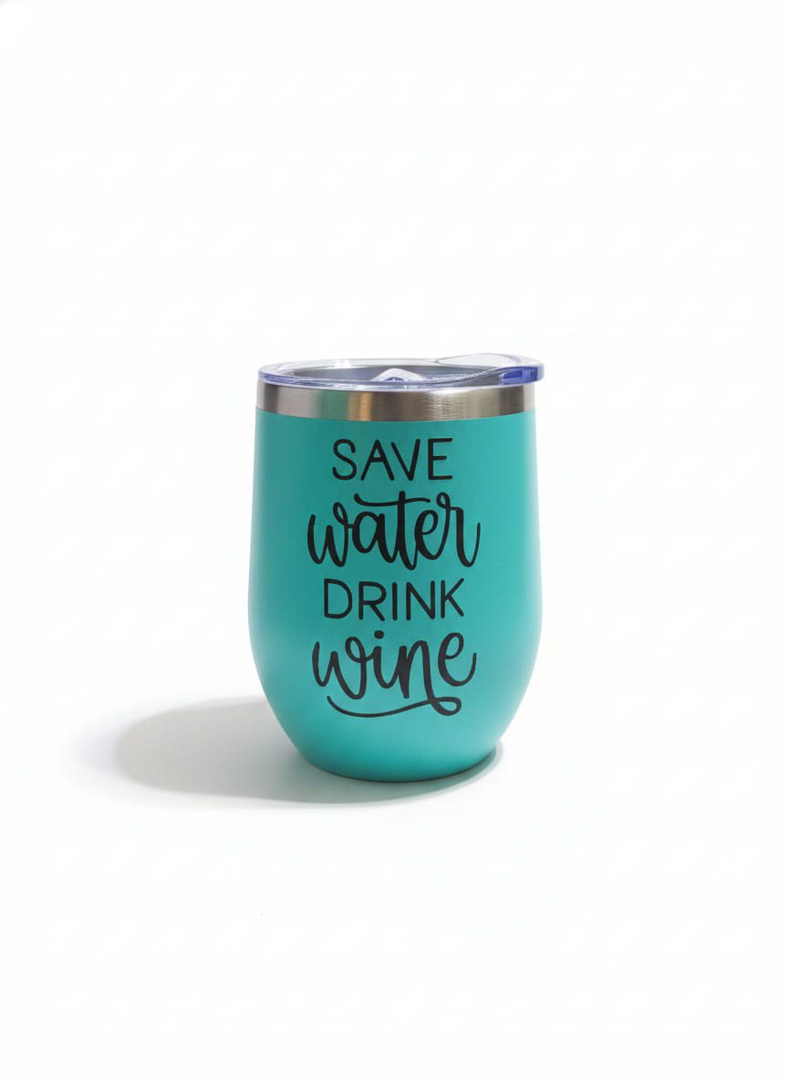 "Save water Drink wine" Wine Tumbler