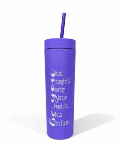 Inspirational Purple Skinny Tumbler