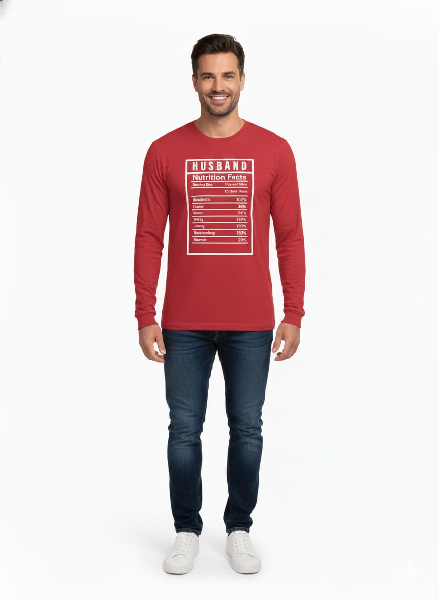 "Husband Nutrition Facts" Long Sleeve Tee